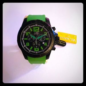 Invicta Men’s Chronograph Black Dial Green Watch
